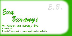 eva buranyi business card